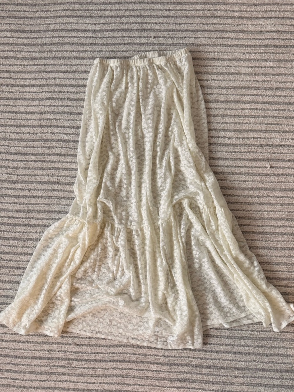 aerie Ivory Lace Maxi Skirt